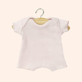 dressing poupee made in france babies body shorty en maille cotelee rose pastel