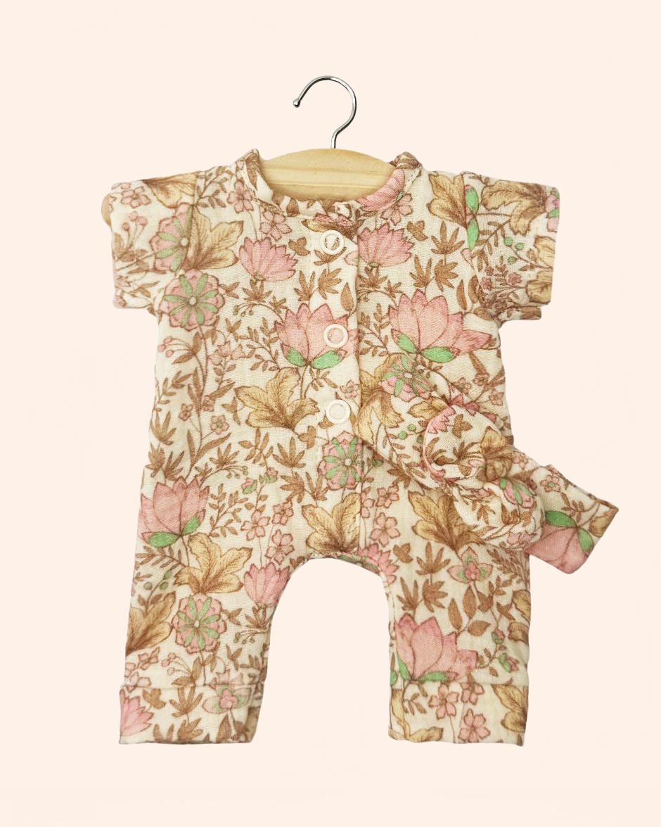 dressing poupee made in france babies combinaison lili avec headband indienne rosee