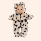 dressing poupee made in france babies combinaison ptit chat en fausse fourrure dalmatien look