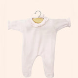 dressing poupee made in france babies dors bien camille en maille cotelee rose pastel avec dentelle