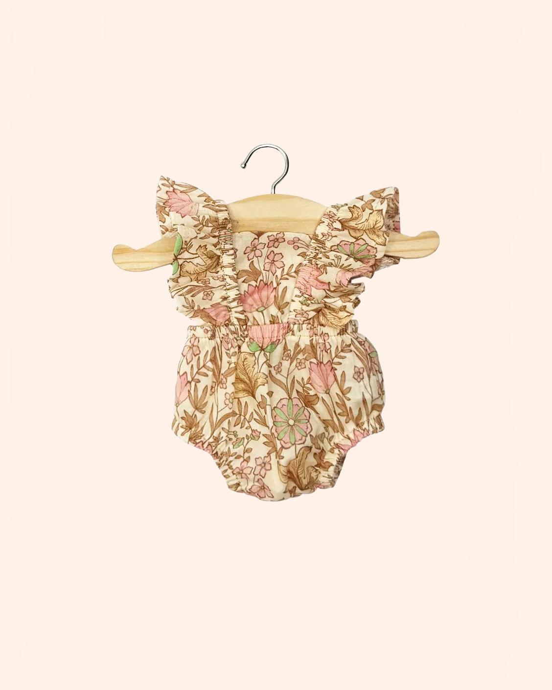 dressing poupee made in france gordis barboteuse retro lou en coton indienne rosee