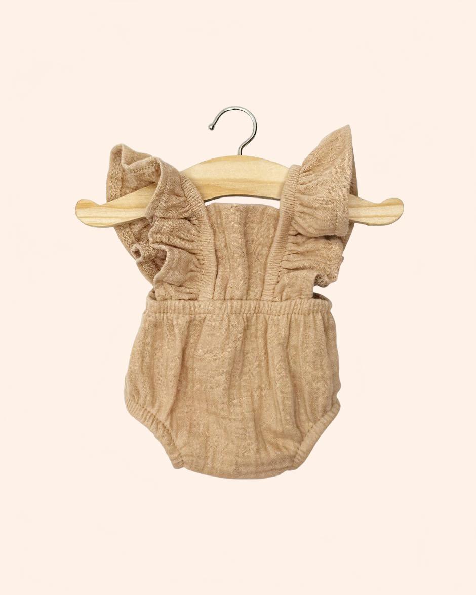 dressing poupee made in france gordis barboteuse retro lou en gaze de coton latte