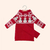 dressing poupee made in france gordis robe lena en tricot bonhomme de neige rouge avec bandeau et son pochon noel