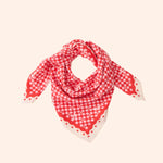 foulard amour fou beige rouge   100 cm   atelier wagram 1