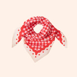 foulard amour fou beige rouge   55 cm   atelier wagram 1