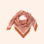 foulard amour fou marron rose   100 cm   atelier wagram 1