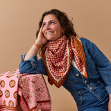 foulard amour fou marron rose   100 cm   atelier wagram 2