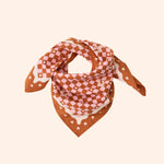 foulard amour fou marron rose   55 cm   atelier wagram 1