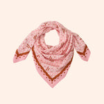 foulard amour fou rose marron   100 cm   atelier wagram 1