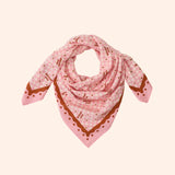 foulard amour fou rose marron   100 cm   atelier wagram 1