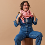 foulard amour fou rose marron   100 cm   atelier wagram 2