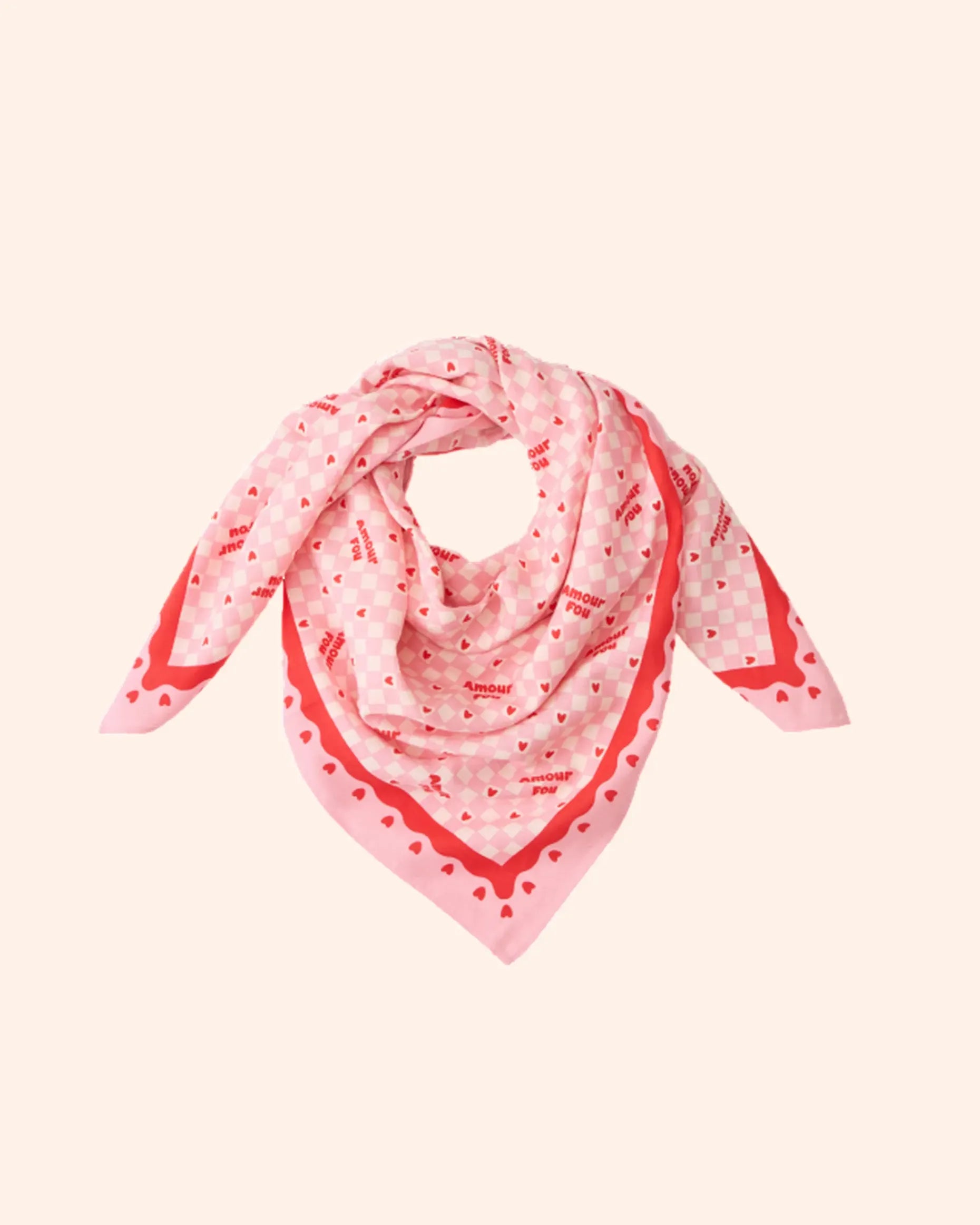 foulard amour fou rose rouge   100 cm   atelier wagram 1