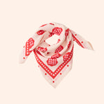 foulard lollilove beige rouge   55 cm   atelier wagram 1