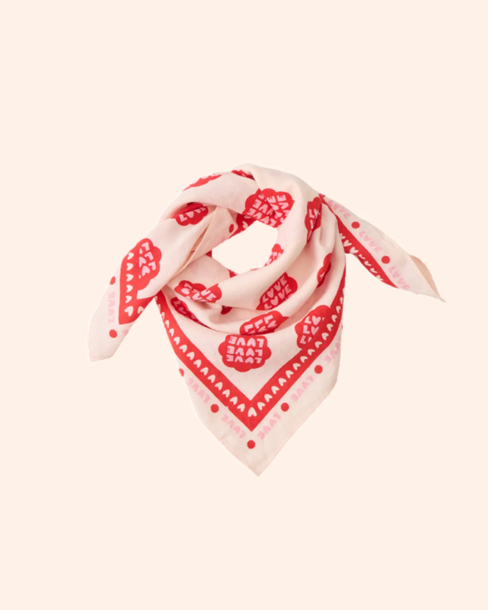 foulard lollilove beige rouge   55 cm   atelier wagram 1