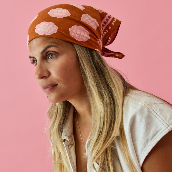 foulard lollilove marron rose   55 cm   atelier wagram 3