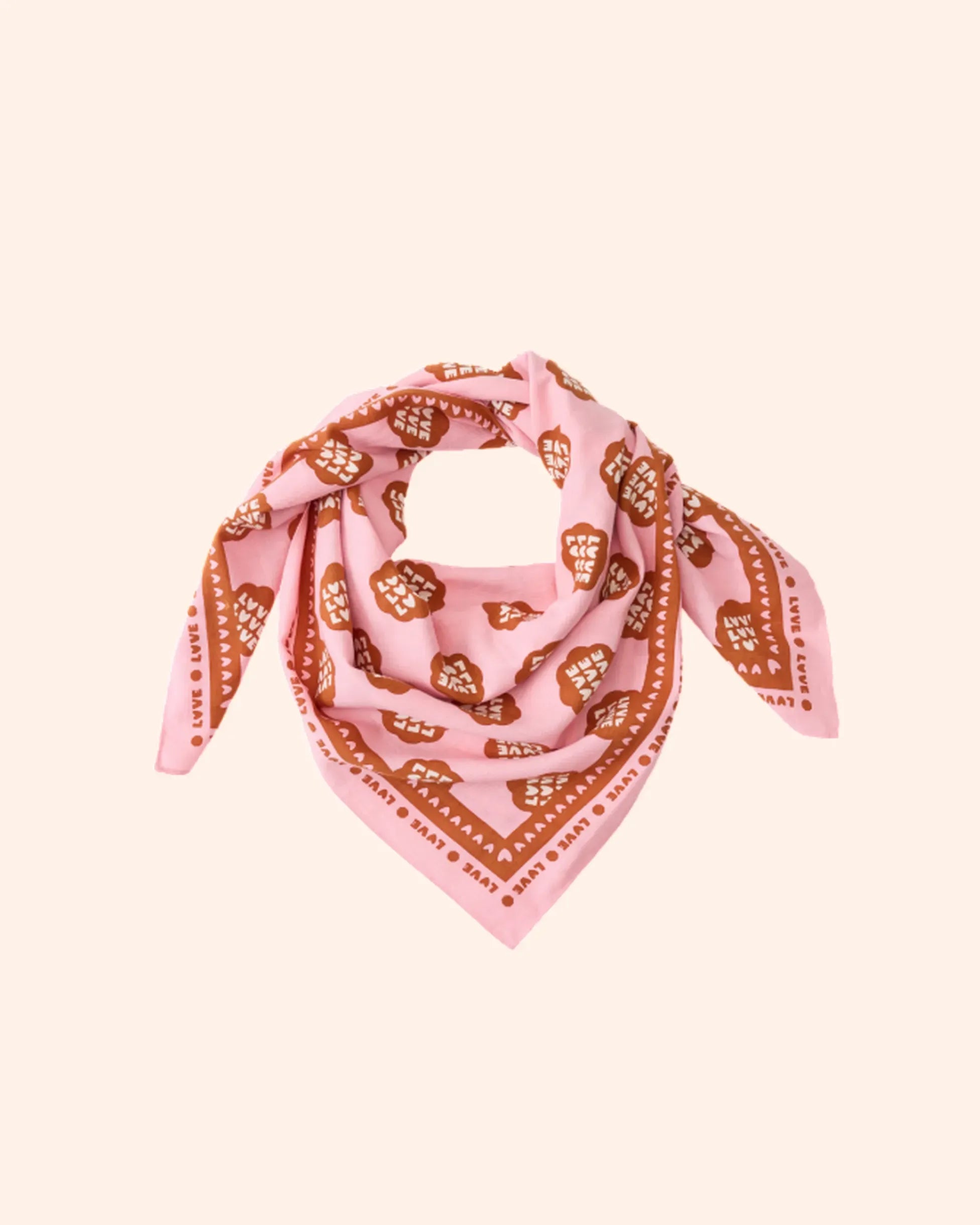 foulard lollilove rose marron   100 cm   atelier wagram 1
