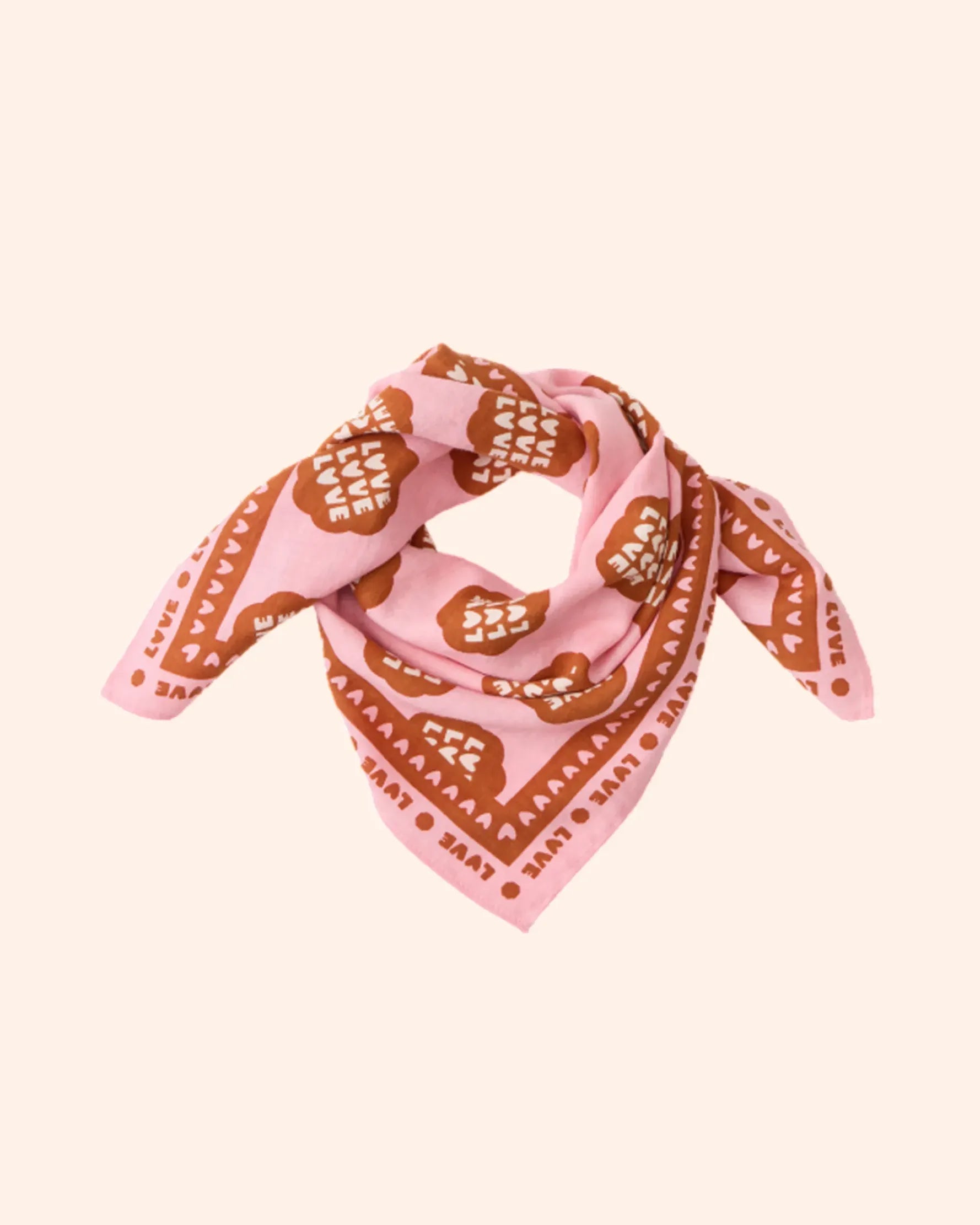 foulard lollilove rose marron   55 cm   atelier wagram 1
