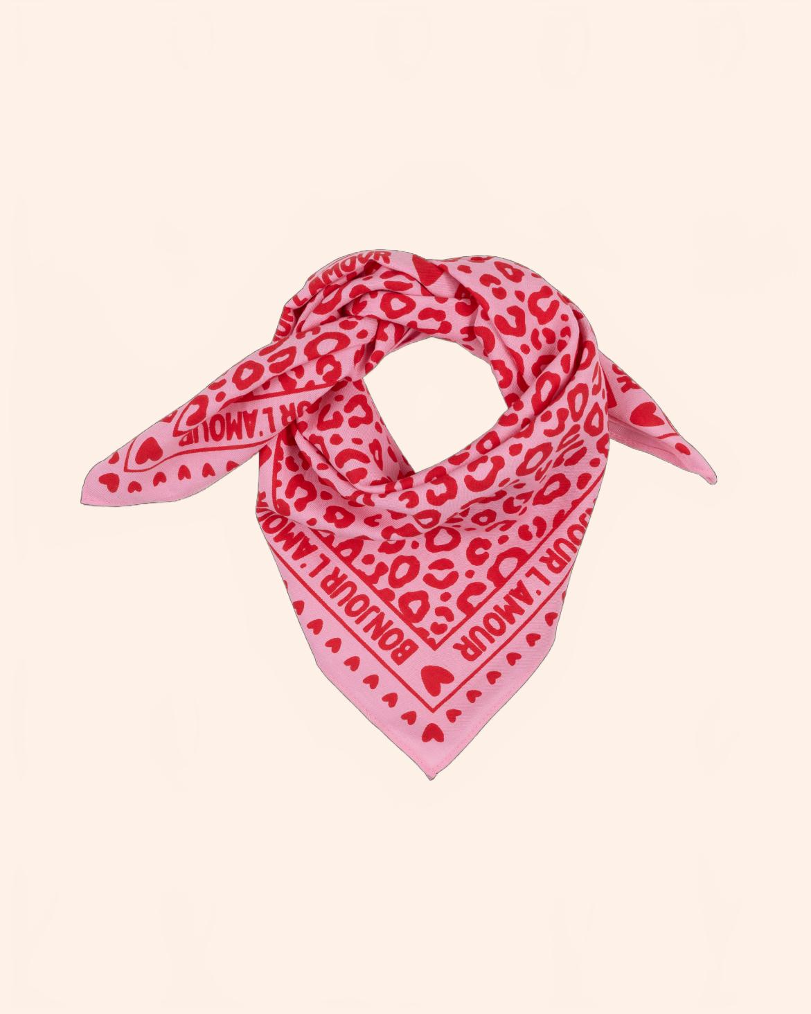 foulard rose rouge