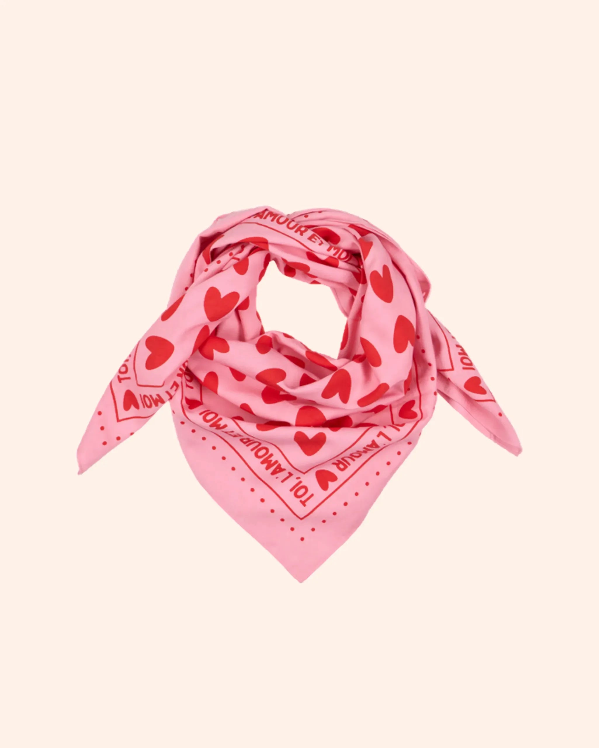 foulard toi l amour et moi rose rouge   100 cm   atelier wagram 1