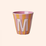 gobelet melamine rice pink alphabet striped m