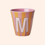 gobelet melamine rice pink alphabet striped m