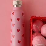 gourde acier inoxydable rose coeurs rouge B2B  2 