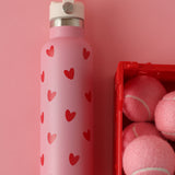 gourde acier inoxydable rose coeurs rouge B2B  2 