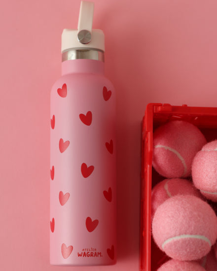 gourde acier inoxydable rose coeurs rouge B2B  2 