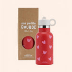 gourde acier inoxydable rouge coeurs rose B2B