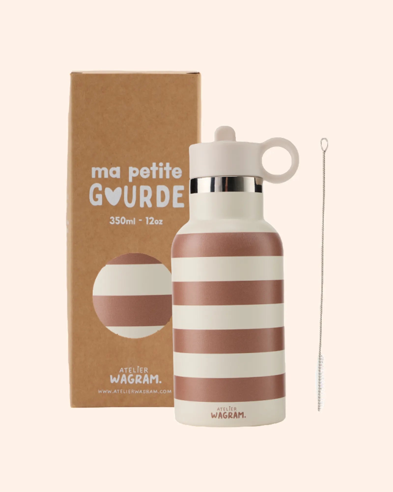 gourde rayures marron 350 ml   atelier wagram 1