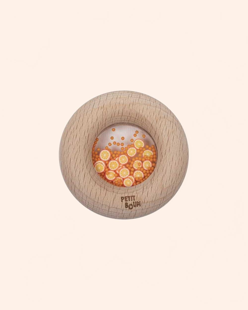 hochet sensoriel orange petit boum