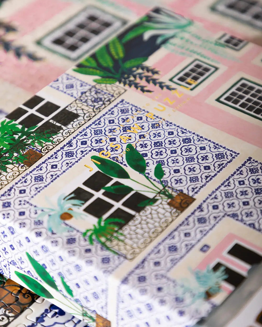 lisbon tram puzzle gold foil branding