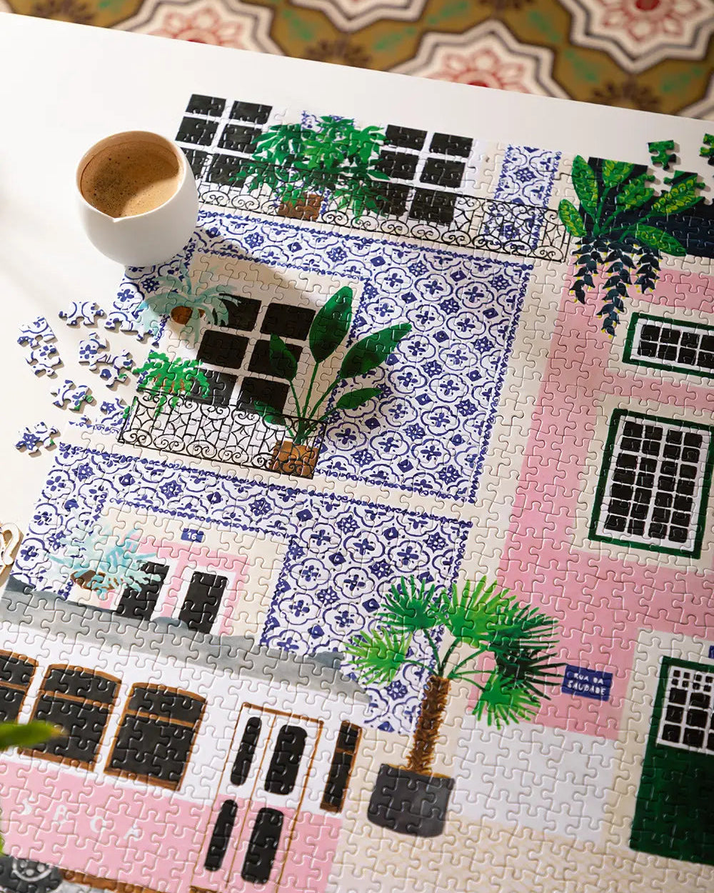 lisbon tram puzzle lifestyle coffee break