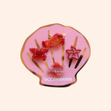 lot de 4 pinces ocean rouge rose   le petit souk 1