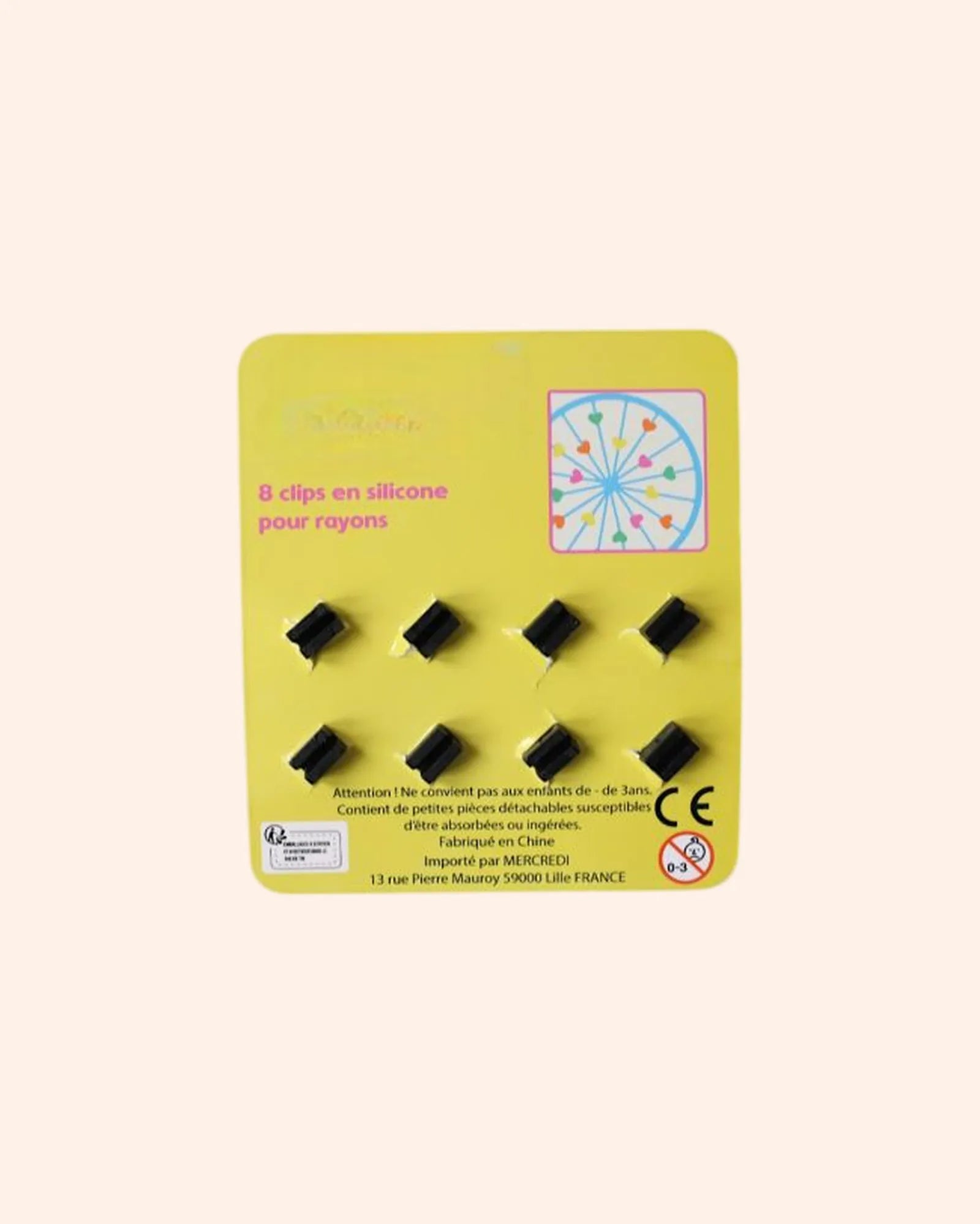 lot de 8 clips coeurs multicolores en silicone roues de velo   le petit souk 2