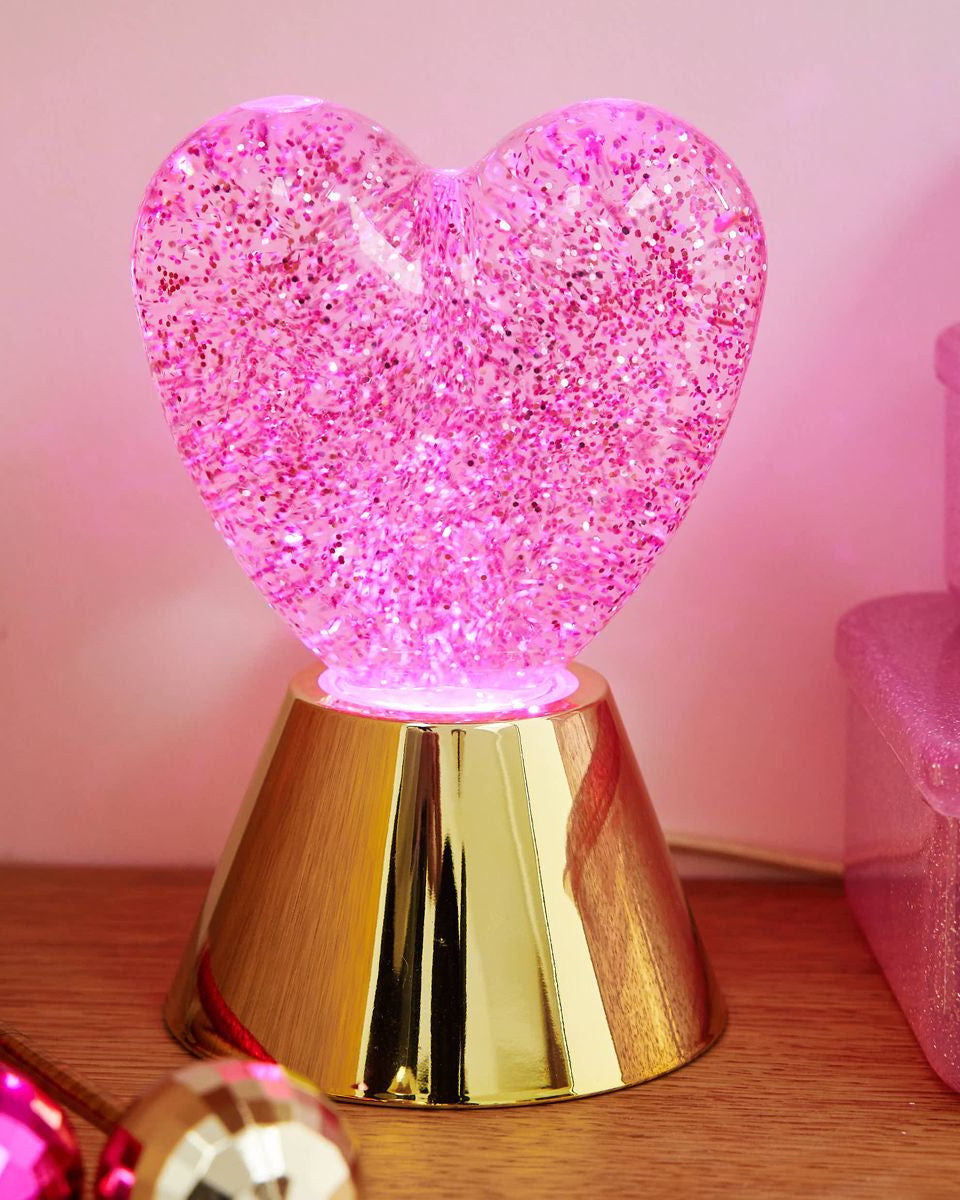 miaou 023 lampe coeur paillettes rose