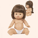 minikane poupee gordis 34cm a cheveux valentine brune natte avec culotte