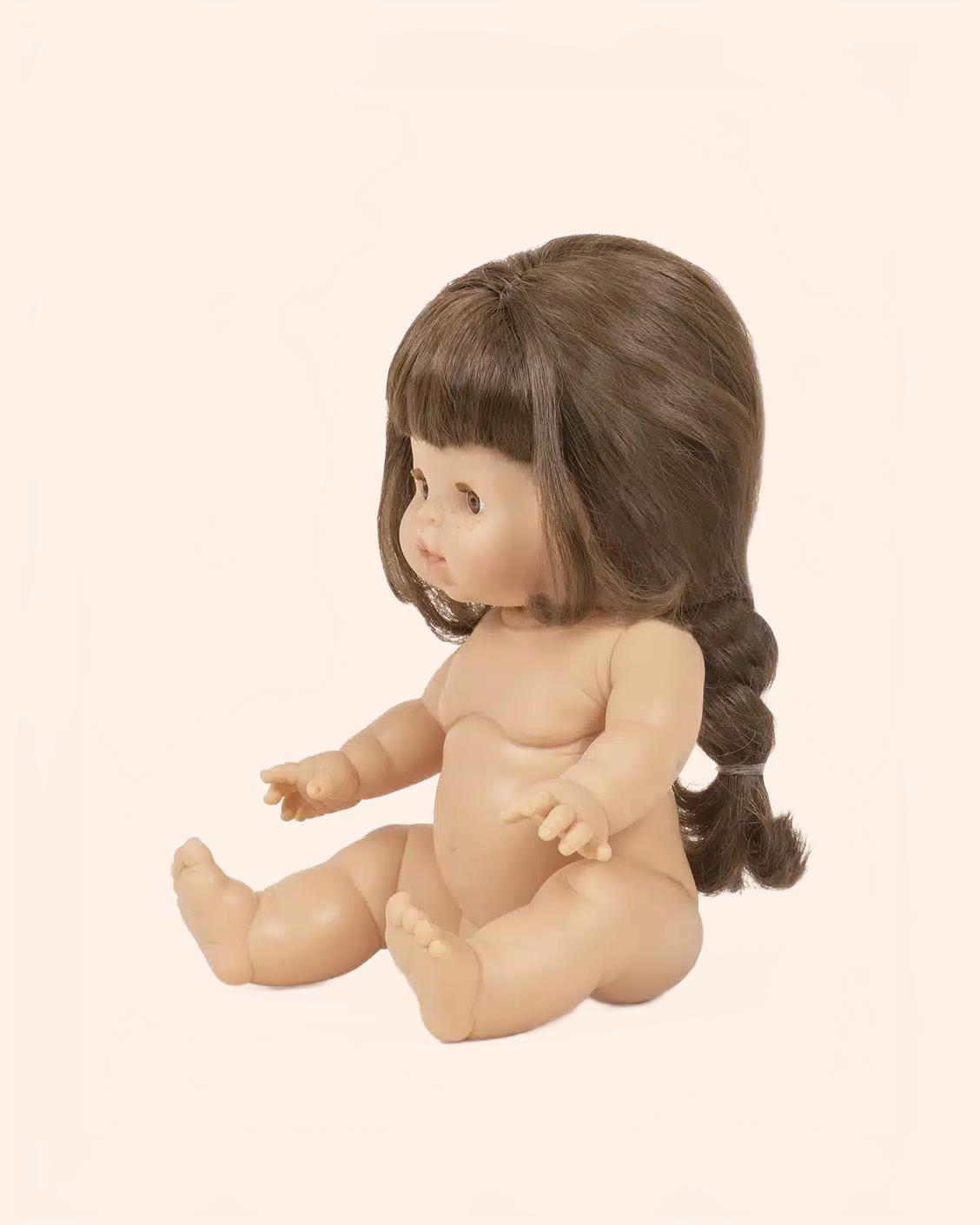 minikane poupee gordis 34cm a cheveux valentine brune natte profil