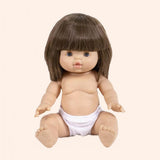minikane poupee gordis 34cm chloe cheveux chatains aux yeux bleus avec culotte