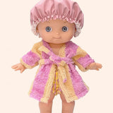 minikane poupee mini pancha alice avec tenue bain rayures rose peche pieds nus 2