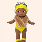 minikane poupee mini pancha arsene avec tenue piscine jaune fluo avec serviette 2013