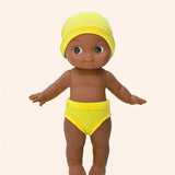 minikane poupee mini pancha arsene avec tenue piscine jaune fluo pieds nus 2013