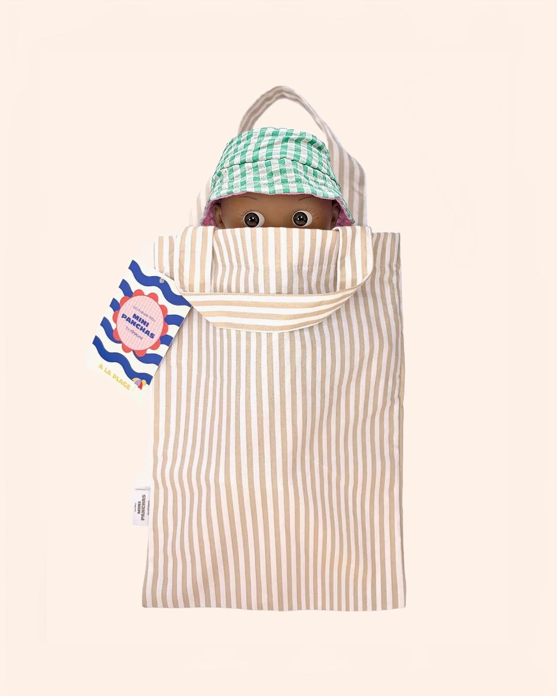 minikane poupee mini pancha arsene avec tenue plage dans tote bag 2019