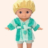 minikane poupee mini pancha basile avec tenue bain rayures vert menthe pieds nus