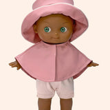 minikane poupee mini pancha prunelle avec tenue pluie rose pieds nus