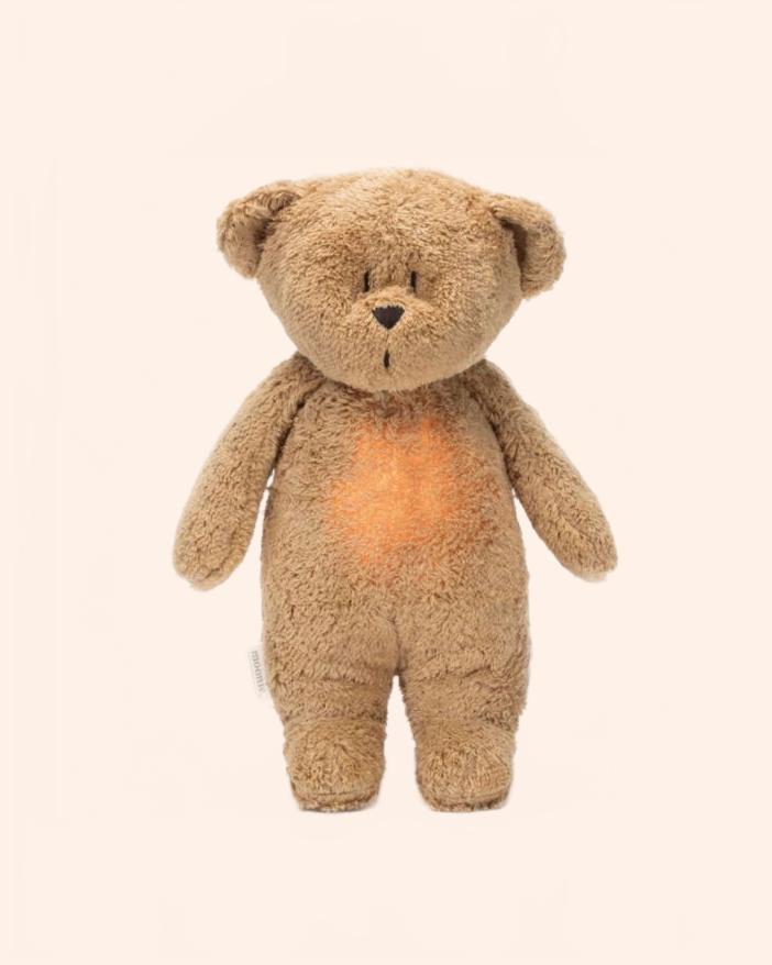 moonie  ourson nature bio avec sons lumieres cappuccino moonie 393066 A