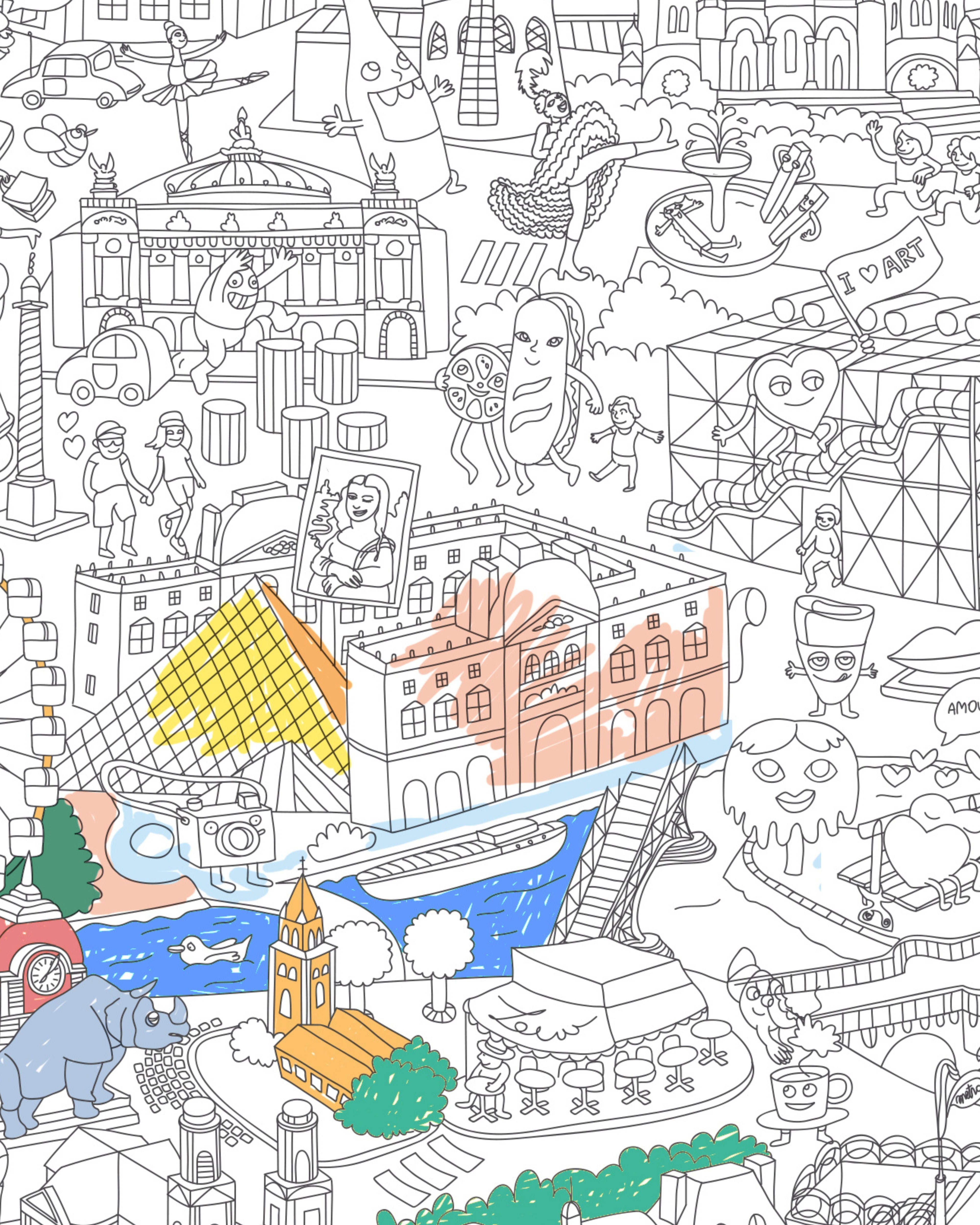 paris coloriage geant detail monuments