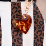 porte cles miroir leopard coeur dore 4
