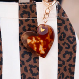 porte cles miroir leopard coeur dore 4