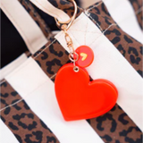 porte cles miroir rouge coeur dore 5